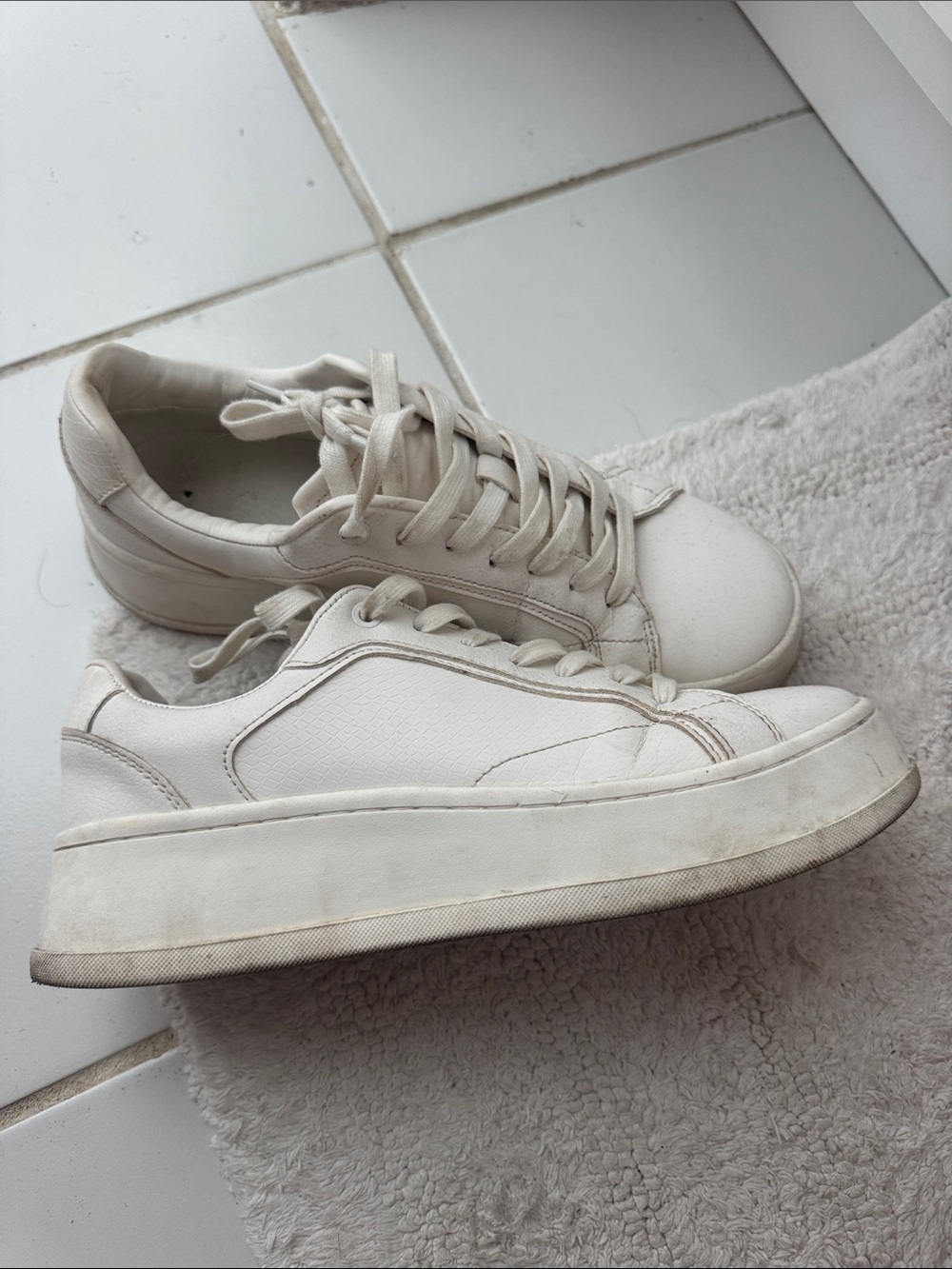 Zara White Platform Sneakers